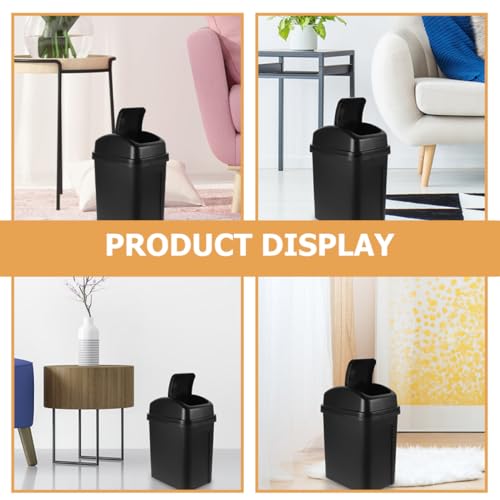Bote de basura rectangular compacto VICASKY negro miniatura 7