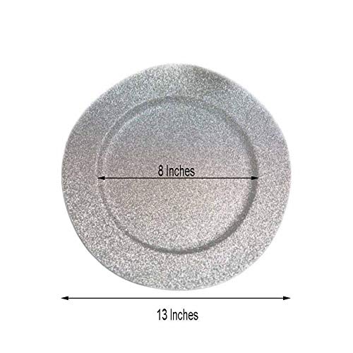 Platos cargadores redondos plata con brillo 13 pulg x6 miniatura 3