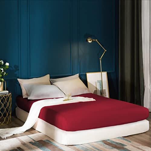 AYSW Extra Deep Fitted Sheet 16"(40cm) King Size Bedding Brushed Microfiber Breathable Beige