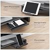 Foldable Monitor Stand - Klearlook Computer Monitor Riser with Storage Drawer&Tablet Phone Stand| Width Adjustable Monitor Stands for Desks| Desk Shelf Riser for Computer, Desktop, Laptop| Black #4