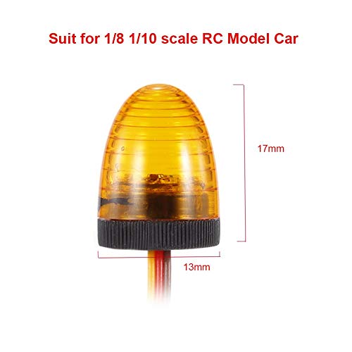 KEEDA RC LED Licht Rotierende Blinkende Lampe Polizei Beleuchtung für 1/8 1/10 RC Modell Auto HSP SCX10 1/14 RC Car Tamiya Traktor RC Engineering Truck (Gelb)
