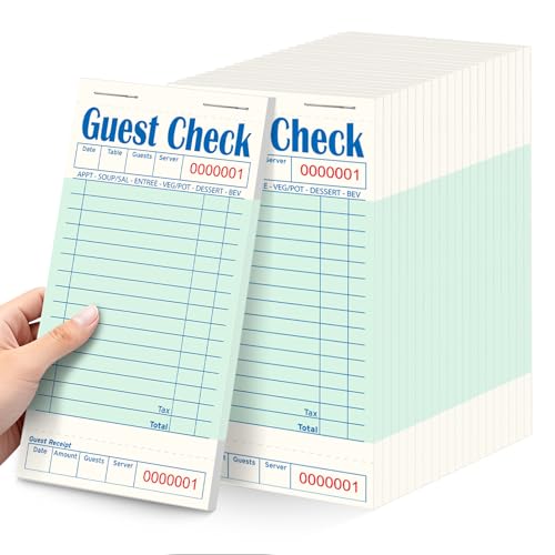 ZPARIK 20 Pack/1000 Tickets Guest Checks Books for...