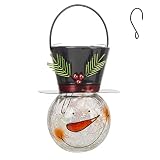 Starsoul Snowman Solar Lanterns, Christmas Outdoor Hanging Lantern Waterproof Decorative Snowman Lam