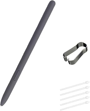 Caneta Stylus para Galaxy Tab S9 FE/S9 FE+/S9/S9+ (Modelos SM-X510, SM-X516B), com Pontas de Substituição (Cor Cinza)