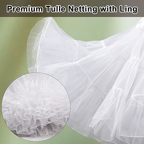 Xinchangshangmao Women's 50S Vintage Petticoats Skirts Crinoline Underskirt Tutu Half Slip For Under Dresses (White) #TOP5