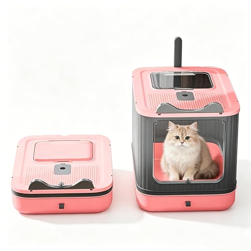 Arenero para gatos con diseño silueta de gato, rosa miniatura 1