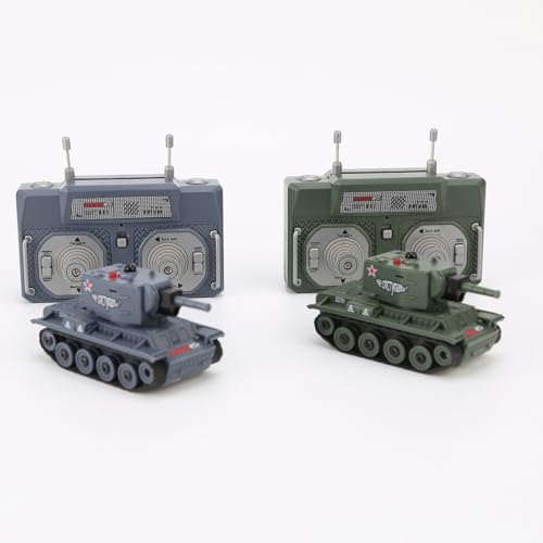 WANENGEDIY 1/64 Mini RC Panzer, 2.4G Ferngesteuerter Kampfpanzer-Modell mit Infrarot-Kampfmodus, Drehbarer Turm und Kettenantrieb, Militär Ferngesteuertes Modellpanzer für Erwachsene & Jugendliche