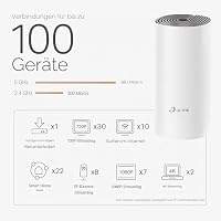 TP-Link Deco E4 Mesh WLAN Set (3er Pack), AC1200 Dual Band Router & Repeater (Reichweite bis zu 370m², ideal für große Häuser mit mehreren Geräten, 6X 100Mbit/s Ports) weiß – Ansicht 4