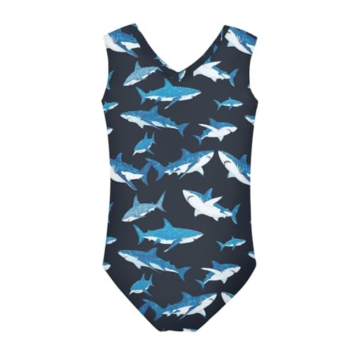 Image of Girls Cartoon Pattern One-Piece Swimsuits Sport Racer Swimwear Beach Bathing Suit, Size 5-14