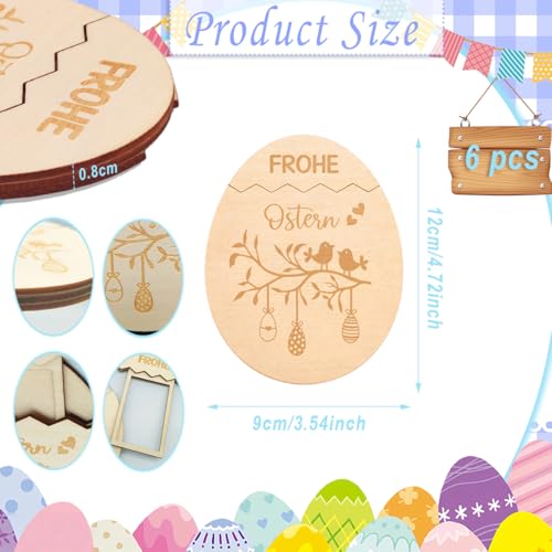 Ostern Geldgeschenke Verpackung 6 Stück, Holze Ostern Geldgeschenke, Ostereier Geldgeschenk