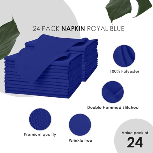 Avalon Kitchen Royal Blue Cloth Napkins Bulk (Pack of 24) - 100% Polyester Dinner Linen Napkins Cloth Washable & Reusable - Durable with Hemmed Edges - Ideal for Parties and Weddings (17x17 Inches) by Avalon Kitchen - Used condition - Image 5
