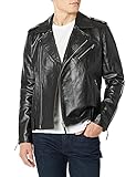 AG Jeans Men's Kuro Leather Jacket, True Black, Large