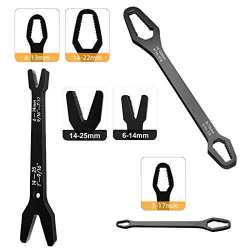 3 Pcs Universal Torx Wrench Double-Ended Self-Tightening Adjustable Universal Wrench Tools For Outdoor Riding Home Car Repair Tools (8Mm-22Mm, 6-25Mm, 3-17Mm) #TOP1