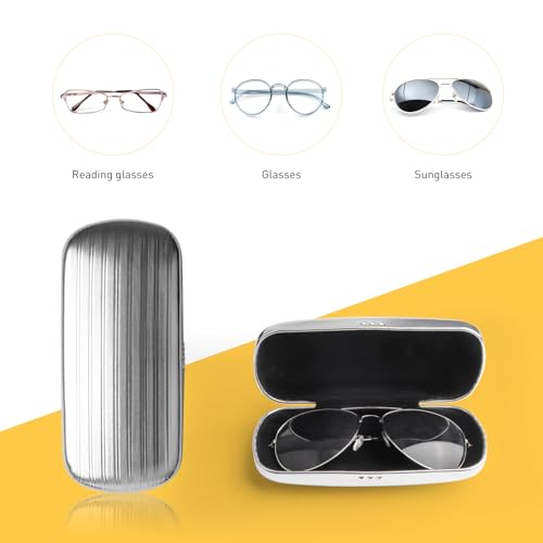 Image of Hard Shell Sunglasses Case, Portable Aluminum Alloy Glasses Case Protective Eyeglasses Cases for Men Women
