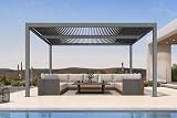 PURPLE LEAF Louvered Pergola 12' x 14' Outdoor Full Aluminum Pergola with Adjustable Rainproof Roof Modern Retractable Patio Hardtop Gazebo for Deck Backyard Garden Slate Grey