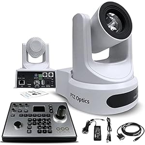 PTZOptics 30X-SDI Gen 2 Live Streaming Broadcast Camera (White) (PT30X-SDI-WH-G2) + PT-Joy-G4 4D IP Controller (GEN4…