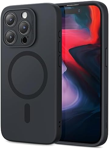 ESR for iPhone 15 Pro Max Case with MagSafe, Supports Magnetic Charging, Slim Liquid Silicone Case, Shock Absorbing, Screen and Camera Protection, Cloud Series, Dark Blue