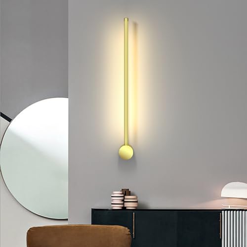 Iluminación de pared larga para escaleras y pasillos con luz cálida oro y giro ajustable