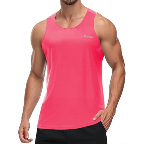 Cakulo Mens Tank Tops Big and Tall Swim Shirts Running Quick Dry Workout Sleeveless Summer Beach Muscle Athletic Top