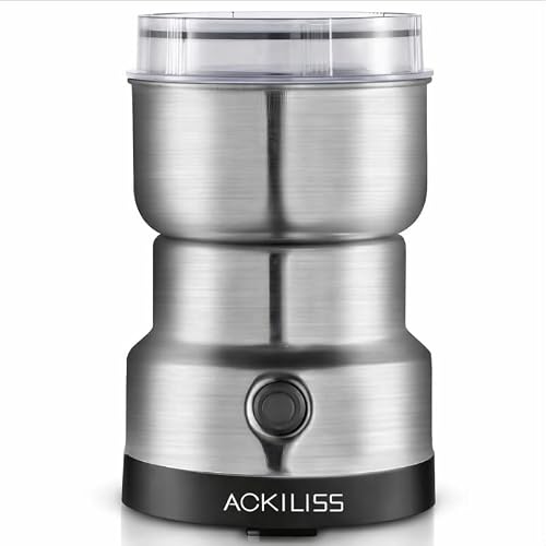 Electric Coffee Grinder, 300W, 400ml Bowl, Stainless Steel Blade, Transparent Lid, Compact, for Coffee Beans, Spices and Herbs, 220-240V