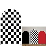 FiVan 3x5ft Check Flag Pattern Arch Backdrop Cover Background for Baby Birthday Party Decoration NO-363