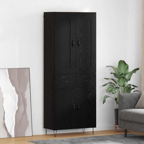 Buffet chêne noir meuble de rangement pour cuisine et séjour - 2