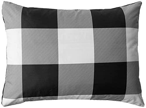 Addison Home 7-Piece Buffalo Plaid Queen Comforter Set Bed In A Bag, Lightweight Ultra-Soft Microfiber, Reversible Comfortable Bedding Set, Hypoallergenic Bedspread, Queen, Black And White #TOP1