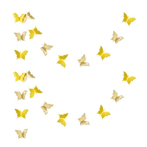 Zilue Butterfly Banner Decorative Paper Garland For Wedding, Baby Shower, Birthday & Theme Decor 110 Inches Long Set Of 2 Pieces Yellow #TOP9