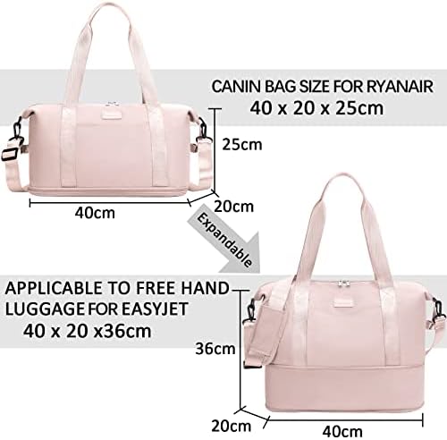 Convertible Cabin Bag 40X20X25 for Ryanair Expandable 45X36X20 for Easyjet Cabin Bag Travel Bag Hand Luggage Airplane Underseat Bag Carry on Bag Weekend Overnight Bag for Women Men