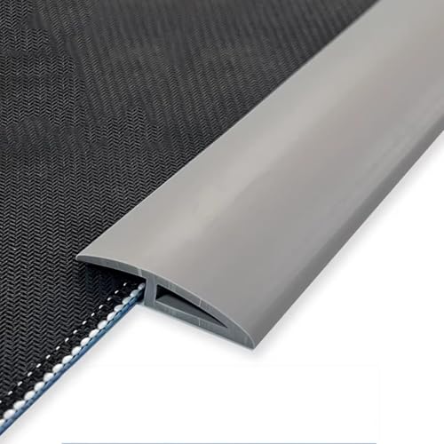 4 cm Tira de Ajuste de Borde de Alfombra Autoadhesiva PVC, Banda de Transición Cortable para Pisos Irregulares Diferencia de Altura 5-7 mm(Gray,300cm/118inch)