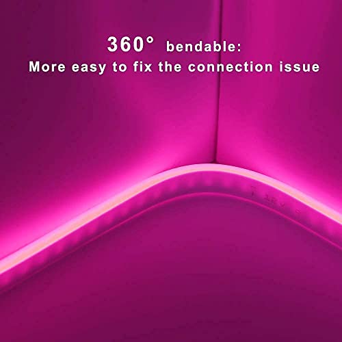 Image of Gesto 16.4 Feet Neon Lights with 12V Adaptor - Wall Decor Led Strips Lights for Decoration,Cuttable Flexible Decorative Lights for Customized Name |Waterproof Rope Light for Indoor,Outdoor(Pink)