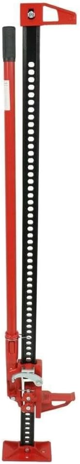 60 Inch Farm Jack 7000 lbs Capacity Ratcheting High Lift Utility Jack Heavy Duty Off Road Red Bumper Lift for Tractor Truck SUV