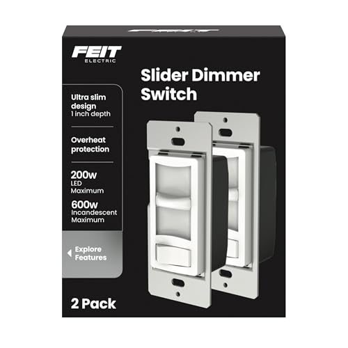 Feit Electric LED Slide Dimmer Switch, Single-Pole or 3-Way Wall