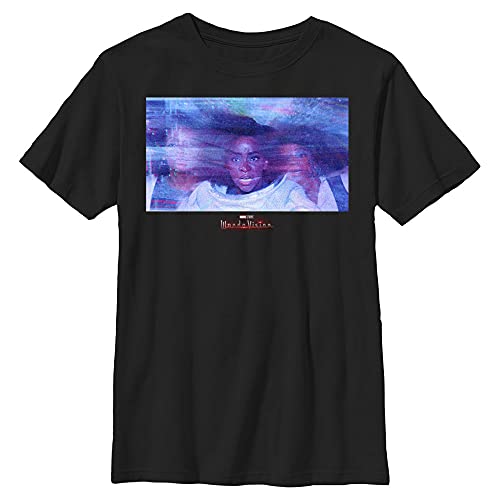 T-shirt WandaVision garçon noir uni au design classique et intemporel