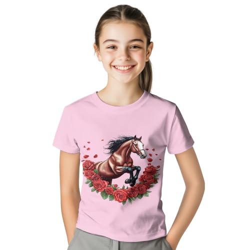 Image of WELLFLYHOM Kids Tshirts Girls Boys Short Sleeve Crewneck Tees Shirts Casual Sport Pullover Tops Size 3-16 Years