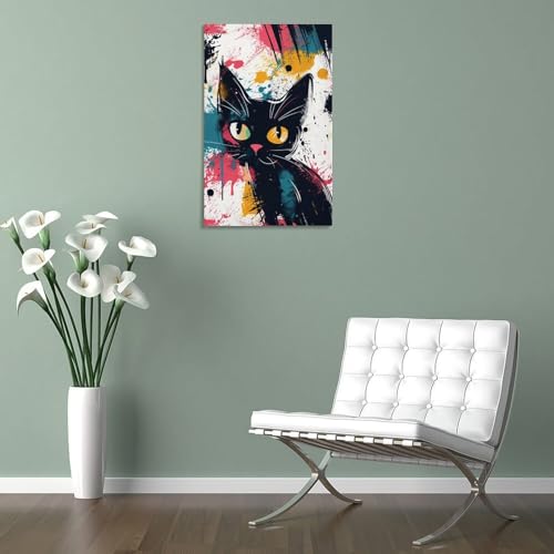 Tableau impression sur toile premium de chat mignon pour salon moderne - 5