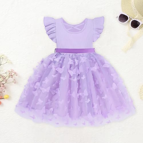 Kid Toddler Girls Tulle Dresses Summer Ruffle Sleeveless Princess Tutu Dress Party Holiday Dress for Little Girls 3t 4t — view 4