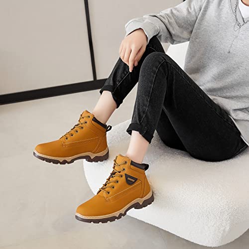 Zgr Womens Hiking Boots Waterproof Non Slip Mid Boot Outdoor Trekking Walking Lightweight Hiking Shoes (Apricot,Us7) #TOP4