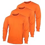 Safety High Visibility Long Sleeve Construction Work Shirts Pack for Men (Safety Orange (3pk), X-Large)