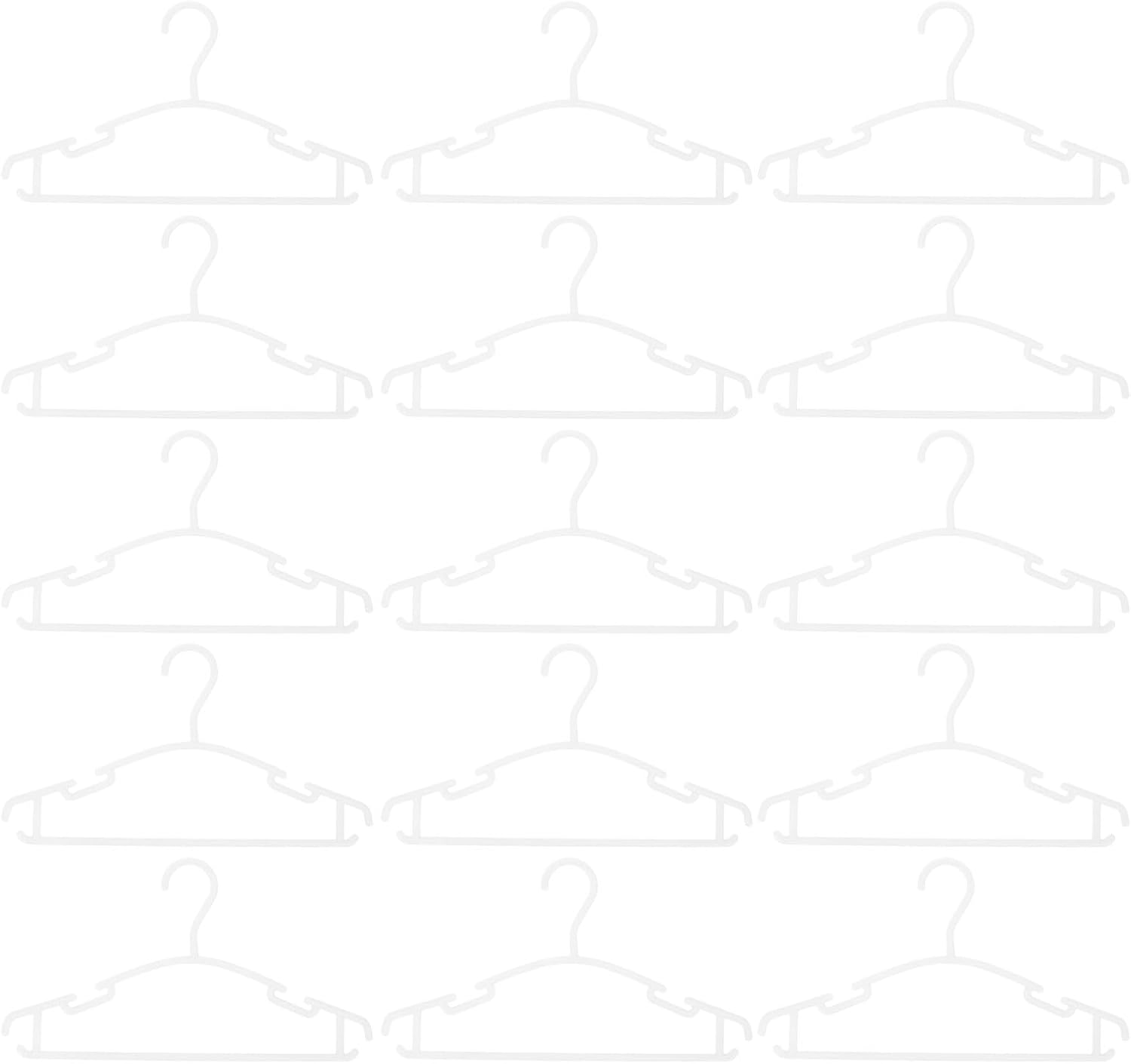 40pcs Plastic Clothes Hangers Non-Slip and White Hangers Thickened Household Suitable and Pet Clothes