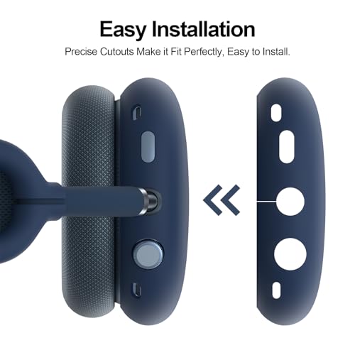 Image of Tobfit Silicone Case for AirPods Max Headphones - Anti-Scratch Cover for Earcups & Headband, Soft & Sweat-Resistant Skin for Apple AirPods Max