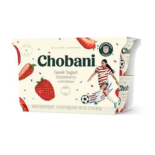 Chobani® Non-Fat Greek Yogurt Strawberry on the Bottom 5.3oz 4-pack