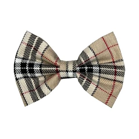 New Dogs Bow Tie Tartan woven Elastic Band attach COLLAR ACCESSORY Handmade UK Cover