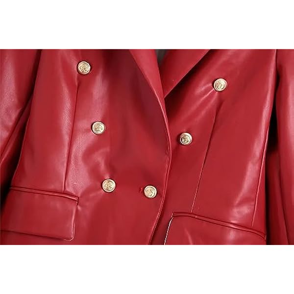 Adhdyuud Vrouwen Lange PU Faux Lederen Blazers Jas Jas Casual Zakken Gesplitste Jassen Bovenkleding