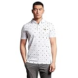Lyle & Scott Herren Disruptor Print Cotton Normal Fit Golf Poloshirt - Weiß - M