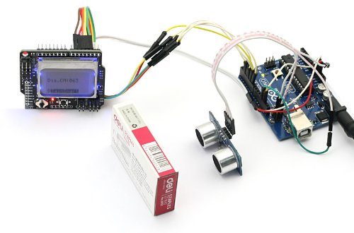HC-SR04, Ultrasonic, Distance Sensor+ SainSmart Graphic LCD4884 Shield ...