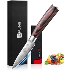 PAUDIN Paring Knife, 3.5 Inch Fruit Knife, High Carbon 5Cr15Mov Stainless Steel Forged Paring Knife, Ultra Sharp Small Kitchen Knife, Ergonomic Wooden Handle with Elegant Gift Box