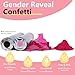 Previvo Gender Reveal Confetti Powder Cannon - 2 Pack Pink Baby Gender Reveal Poppers - 100% Biodegradable Powder Smoke - Ideas Party