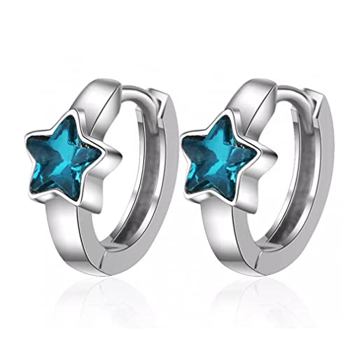 Boucles d'oreilles bijoux pour filles sterling pendentif zircon bleu