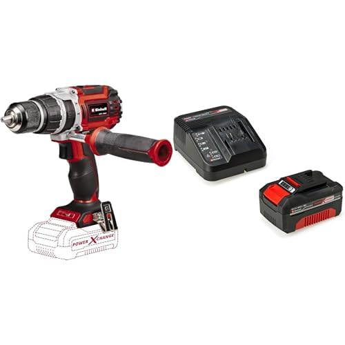 Einhell Profesional Taladro percutor con batería TP-CD 18/60 Li-i BL-Solo Power X-Change (iones de litio, 18V, motor sin escobillas, 60 Nm, nº de impactos 32.000 rpm, envío con batería 4Ah ycargador)